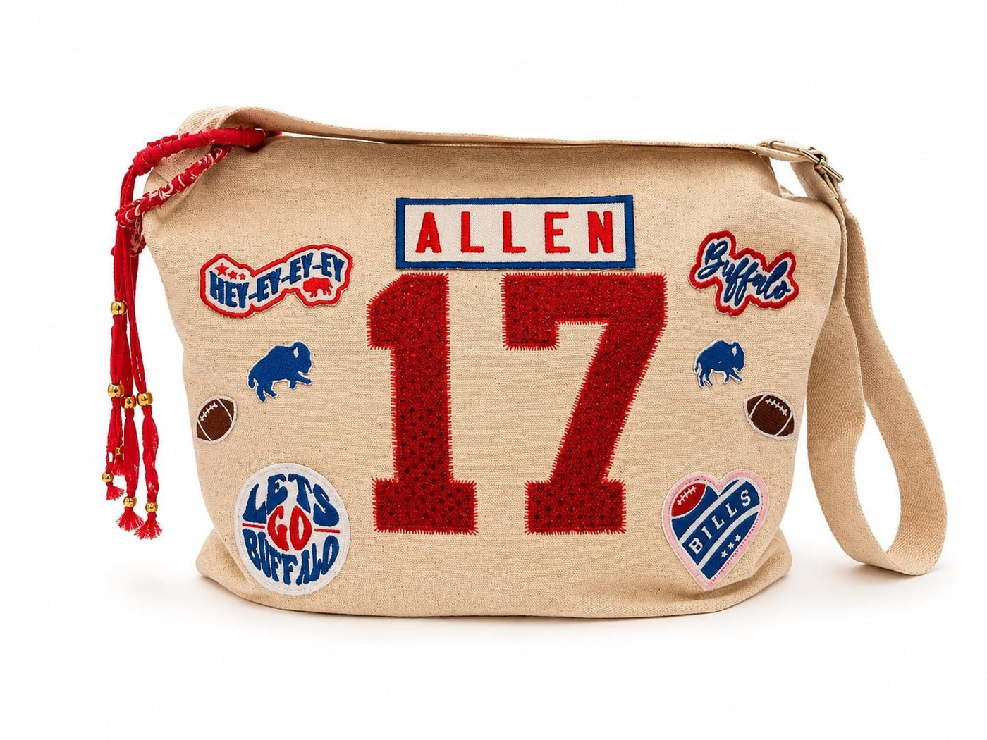 Buffalo Football Fan Canvas Crossbody Tote – #17 Edition