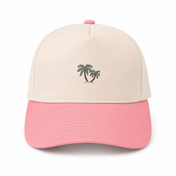 Palm Snapback – Pink & Tan