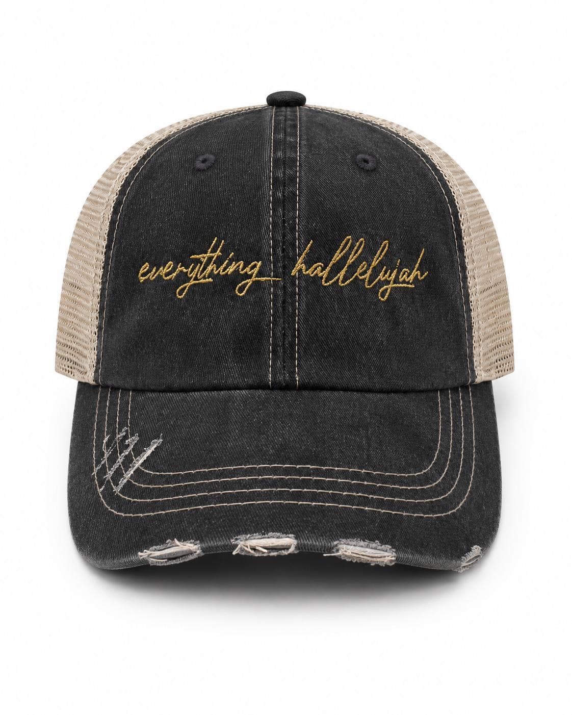 Everything Hallelujah Velcro Back Hat – Black