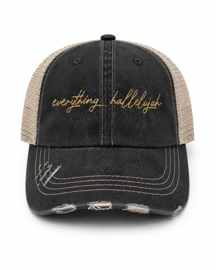Everything Hallelujah Velcro Back Hat – Black