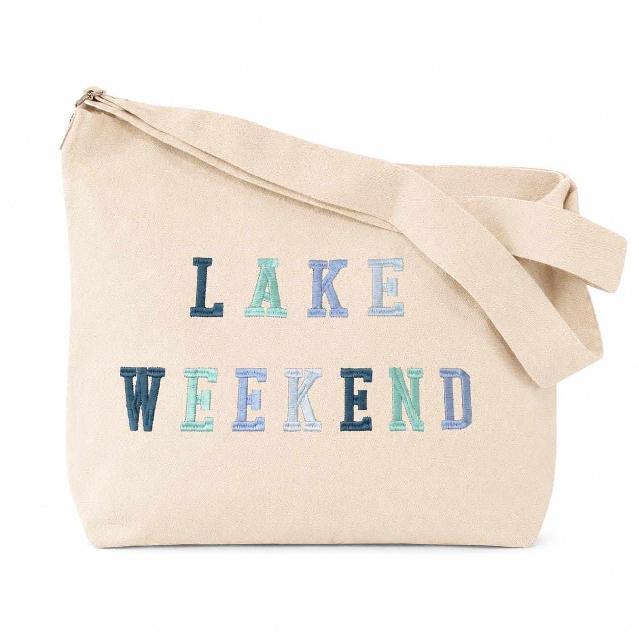 Lake Weekend Canvas Tote
